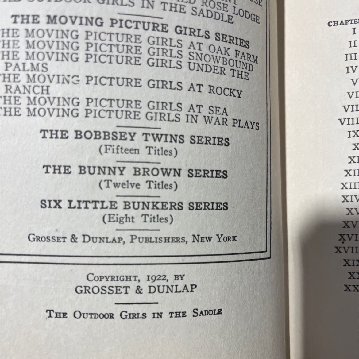 the outdoor girls in the saddle or the girl miner of gold run book, by laura lee hope, 1922 Hardcover image 3