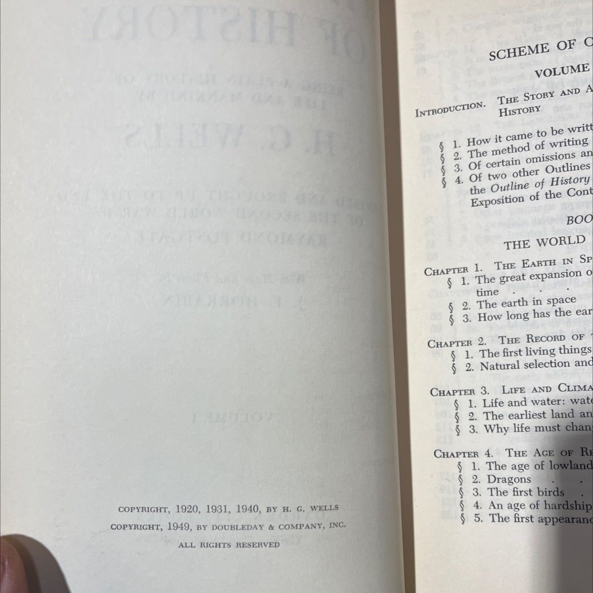 the outline of history being a plain history of life and mankind book, by h. g. wells, 1949 Hardcover image 3