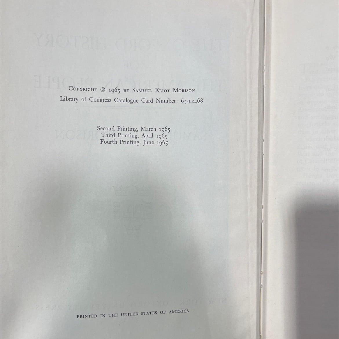 the oxford history of the american people book, by samuel eliot morison, 1965 Hardcover image 3
