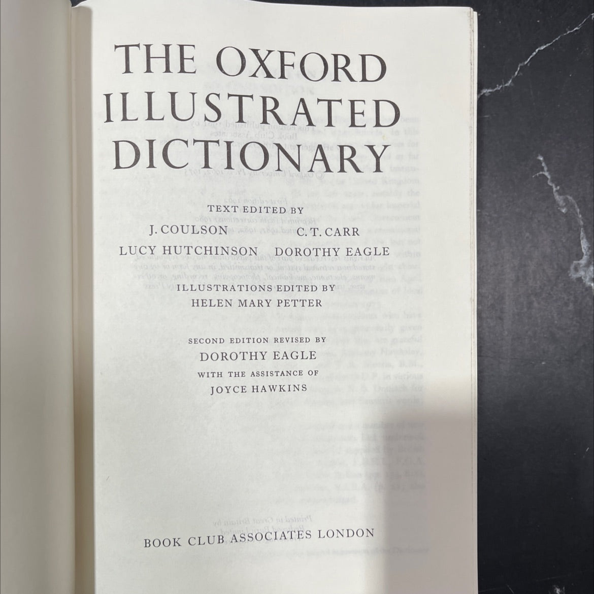 the oxford illustrated dictionary book, by j. coulson, lucy hutchinson, c. t. carr, dorothy eagle, 1981 Hardcover image 2