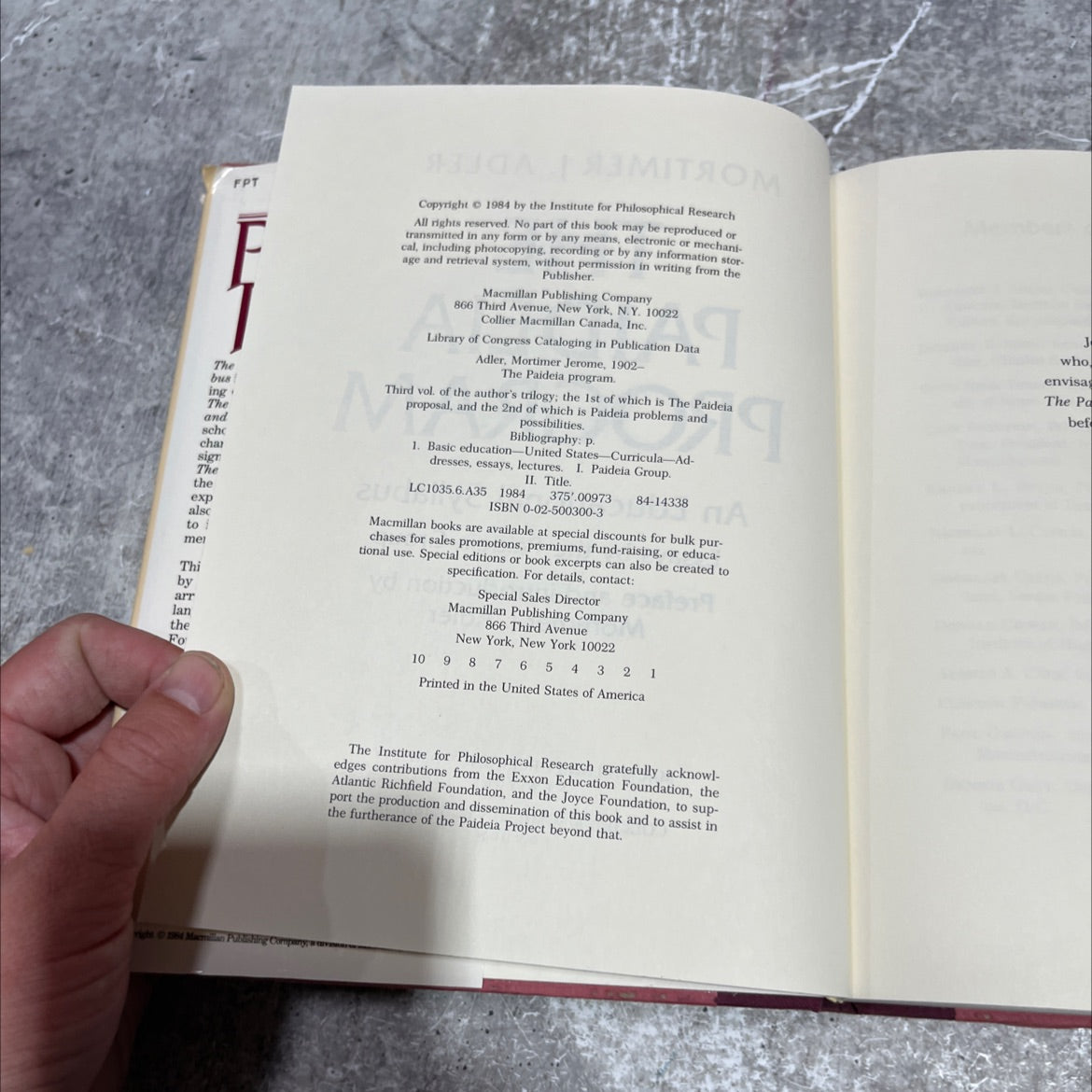 the paideia program book, by mortimer j. adler, 1984 Hardcover image 3