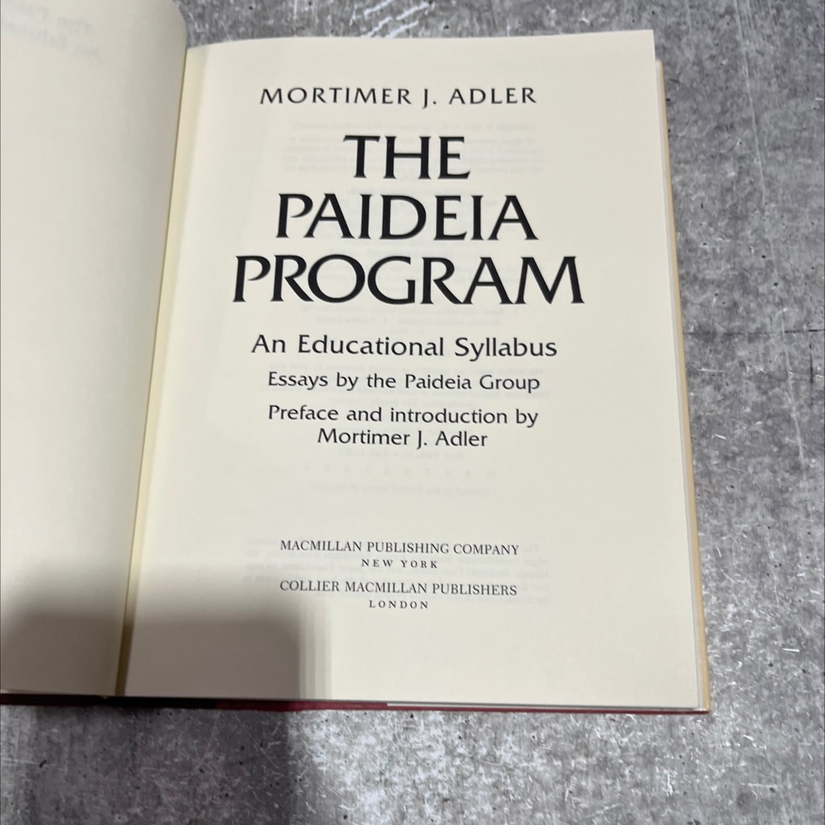 the paideia program book, by mortimer j. adler, 1984 Hardcover image 2