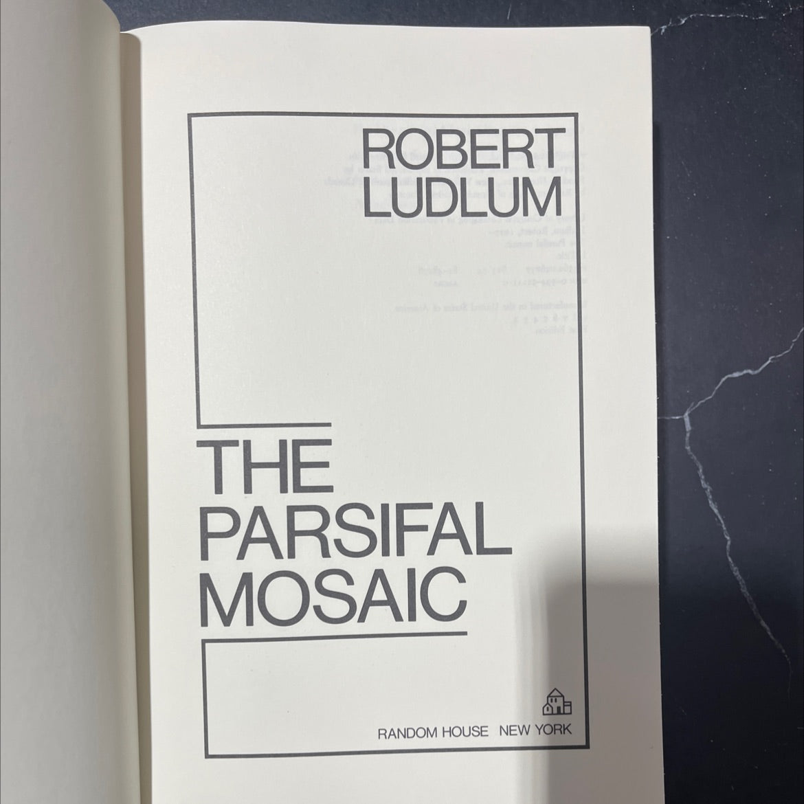 the parsifal mosaic book, by Robert Ludlum, 1982 Hardcover image 2