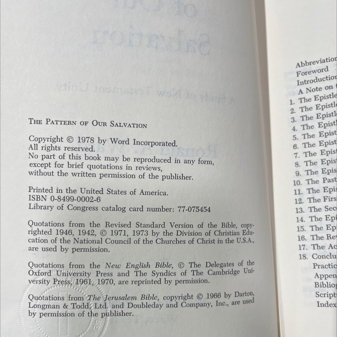 the pattern of our salvation a study of new testament unity book, by ronald a. ward, ray w. marshall, 1978 Hardcover image 3