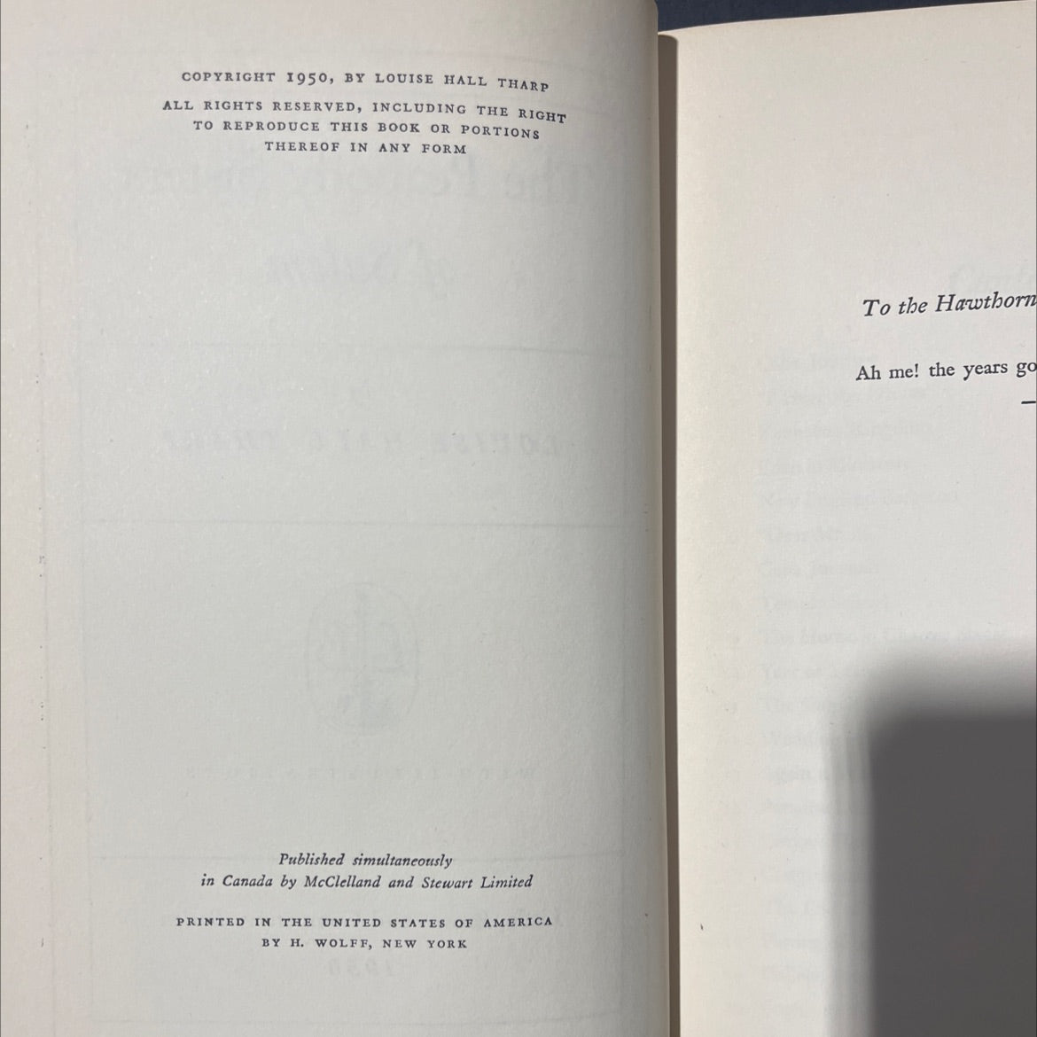 the peabody sisters of salem book, by louise hall tharp, 1950 Hardcover image 3