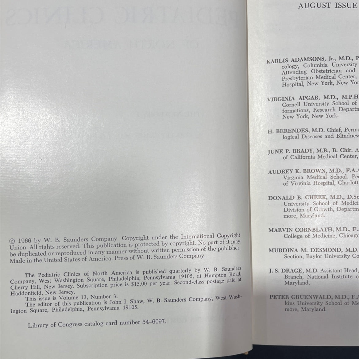 the pediatric clinics of north america the newborn book, by l. stanley james, m.d., 1966 Hardcover image 3
