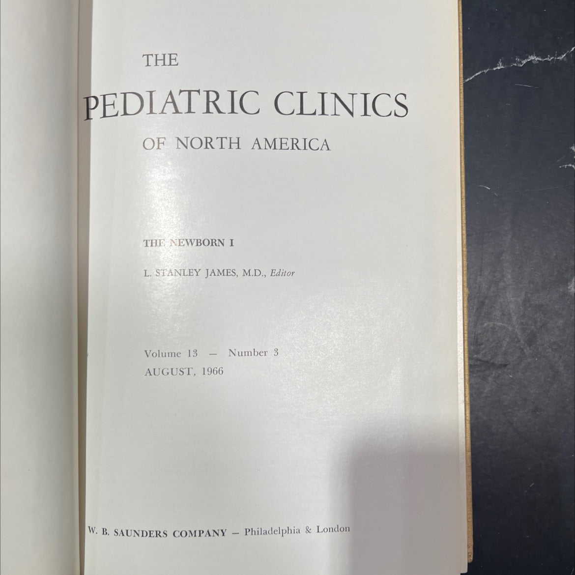 the pediatric clinics of north america the newborn book, by l. stanley james, m.d., 1966 Hardcover image 2