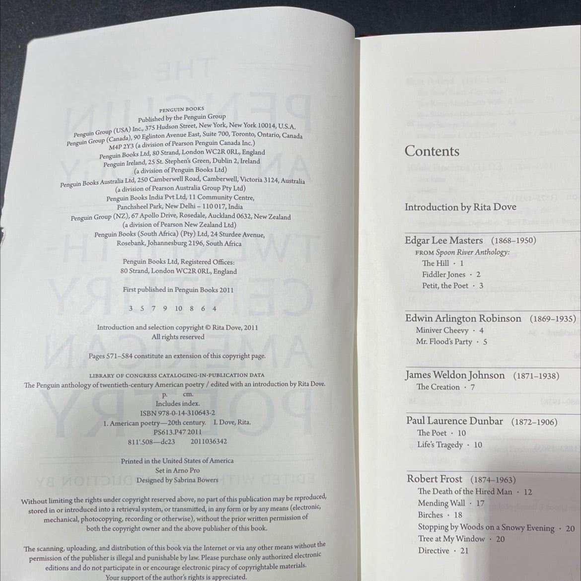 the penguin anthology of twentieth-century american poetry book, by Rita Dove, 2011 Hardcover image 3