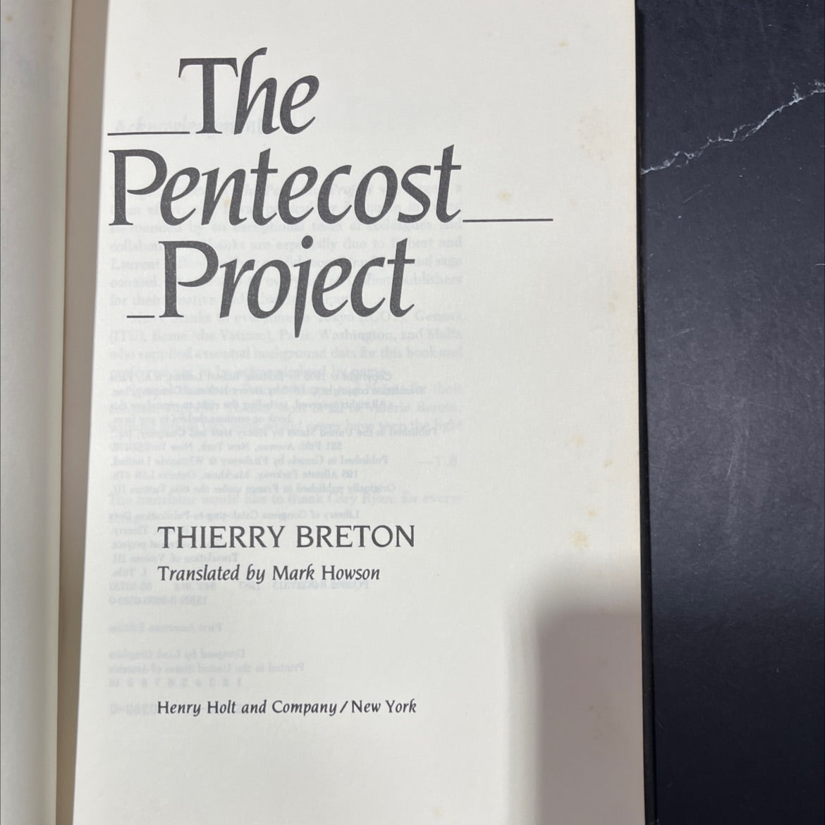 the pentecost project book, by thierry breton, 2009 Hardcover image 2