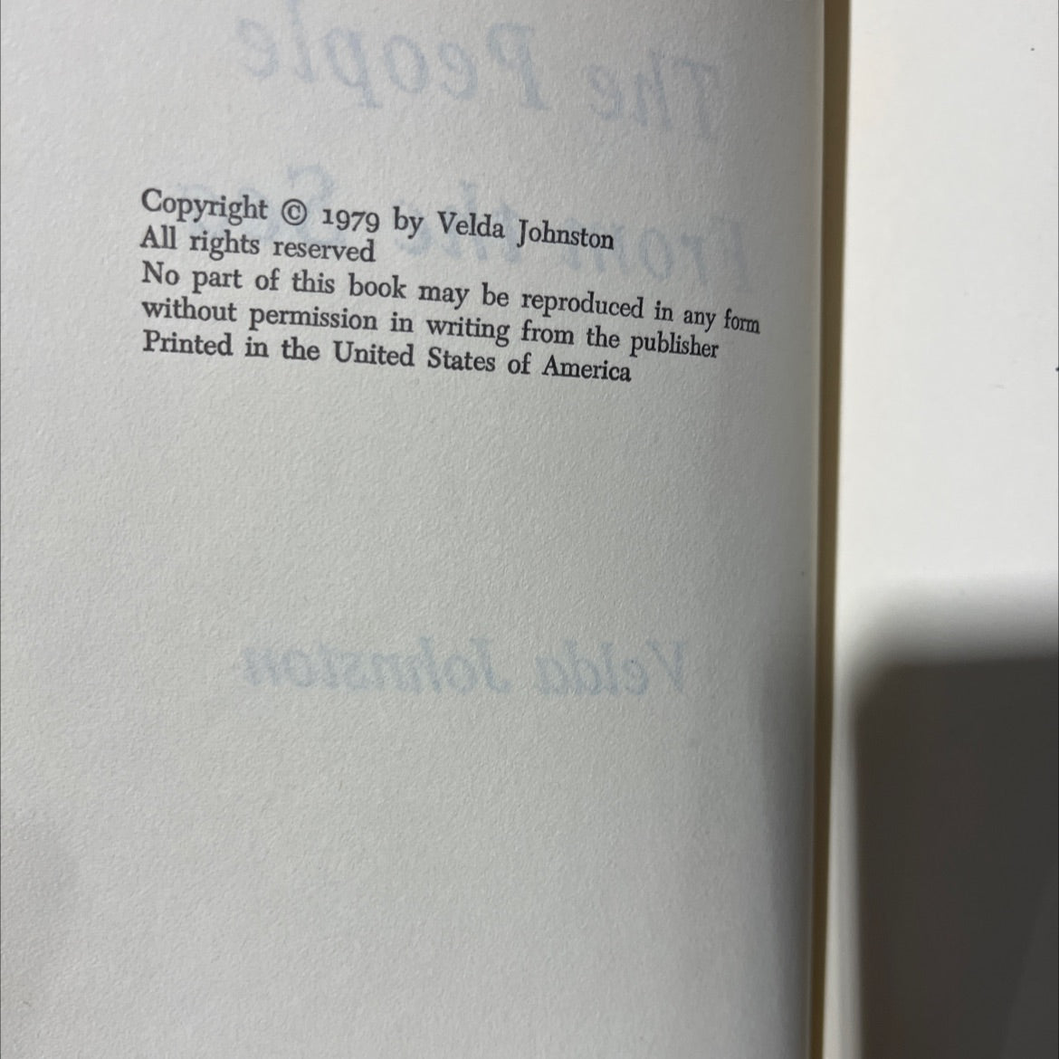 the people from the sea book, by Velda Johnston, 1979 Hardcover image 3