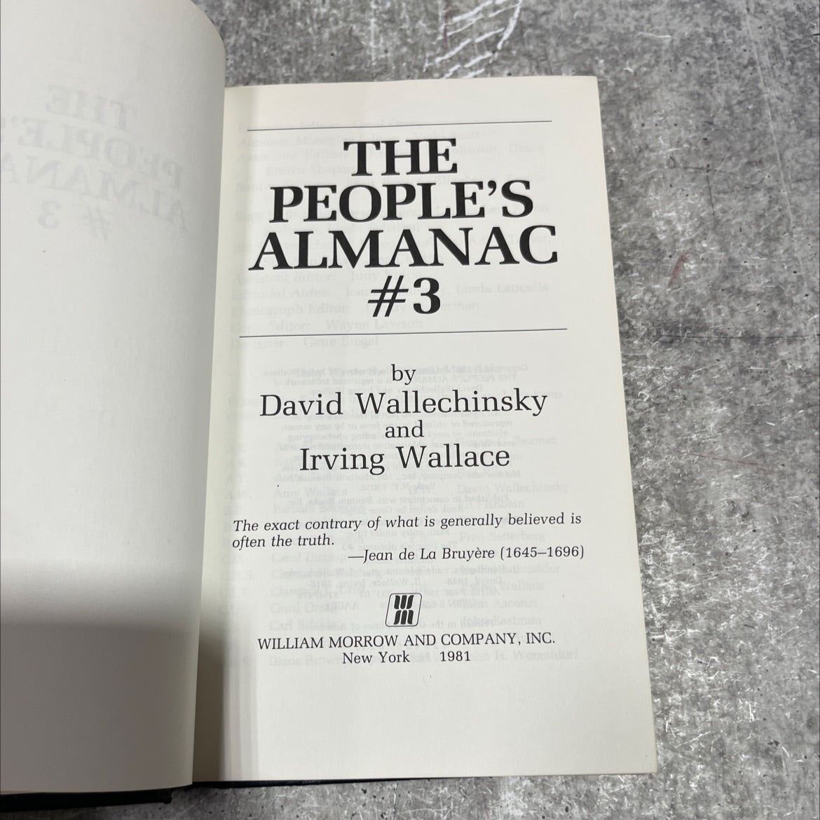 the people's almanac #3 book, by David Wallechinsky, Irving Wallace, 1981 Hardcover image 2