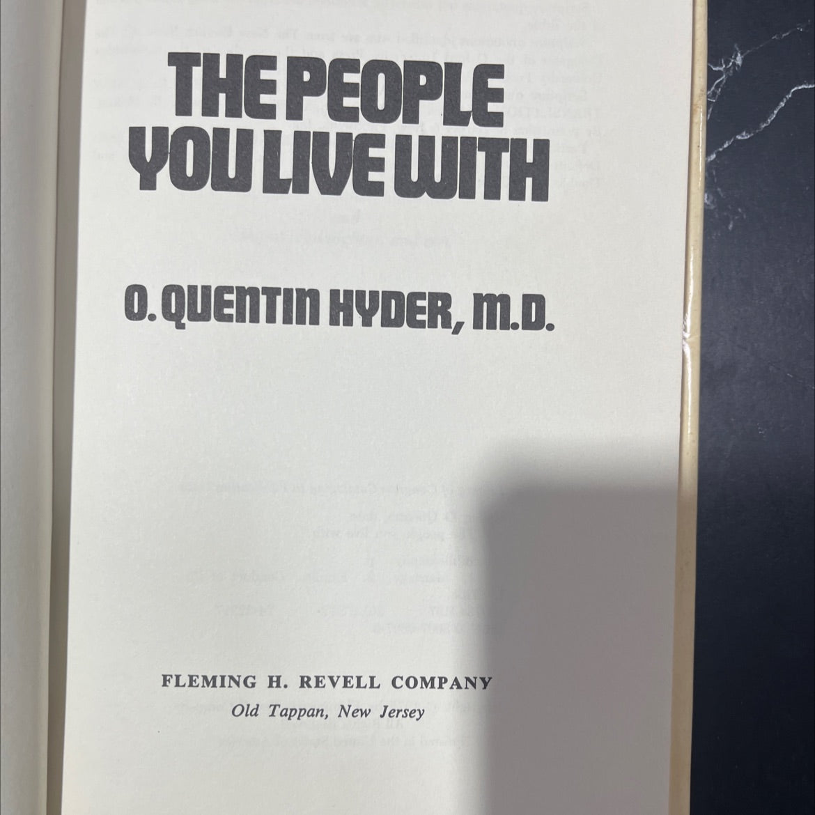 the people you live with book, by O. Quentin Hyder, M.D., 1975 Hardcover image 2
