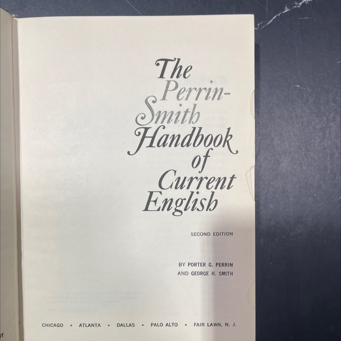 the perrin-smith handbook of current english book, by porter g. perrin and george h. smith, 1962 Hardcover image 2