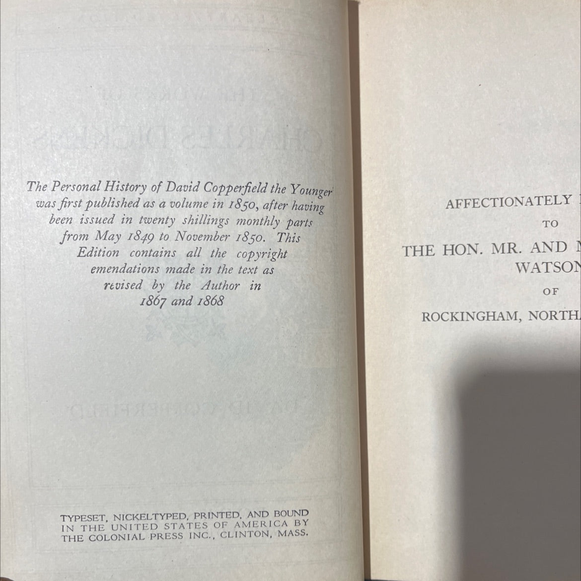 the personal history of david copperfield the younger book, by charles dickens, 1868 Hardcover image 3