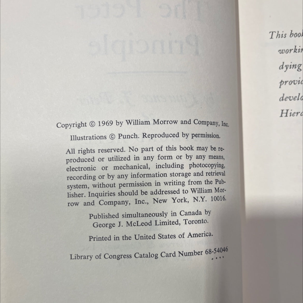 the peter principle book, by laurence f. peter & raymond hull, 1969 Hardcover image 3