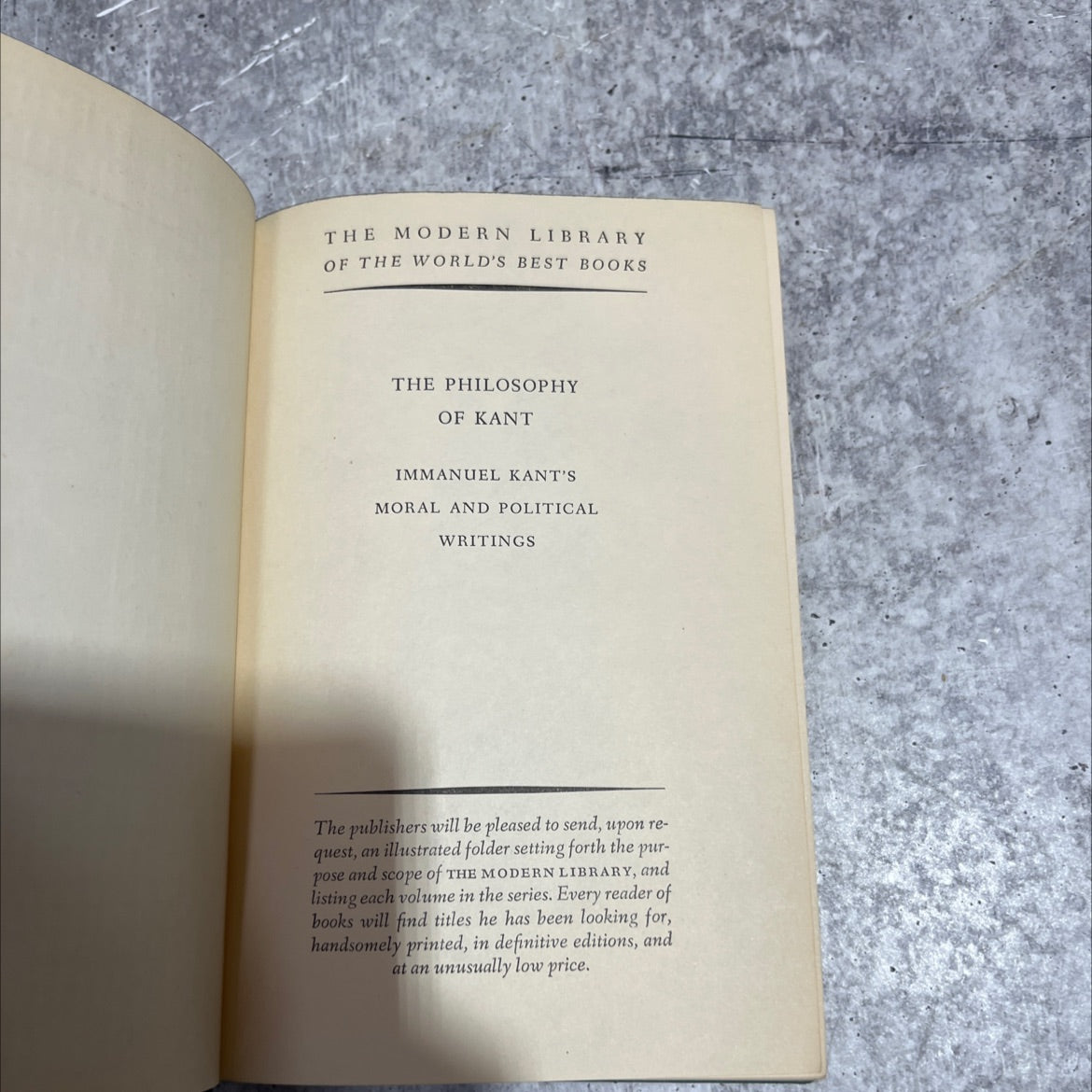 the philosophy of kant immanuel kant's moral and political writings book, by immanuel kant, 1949 Hardcover image 2