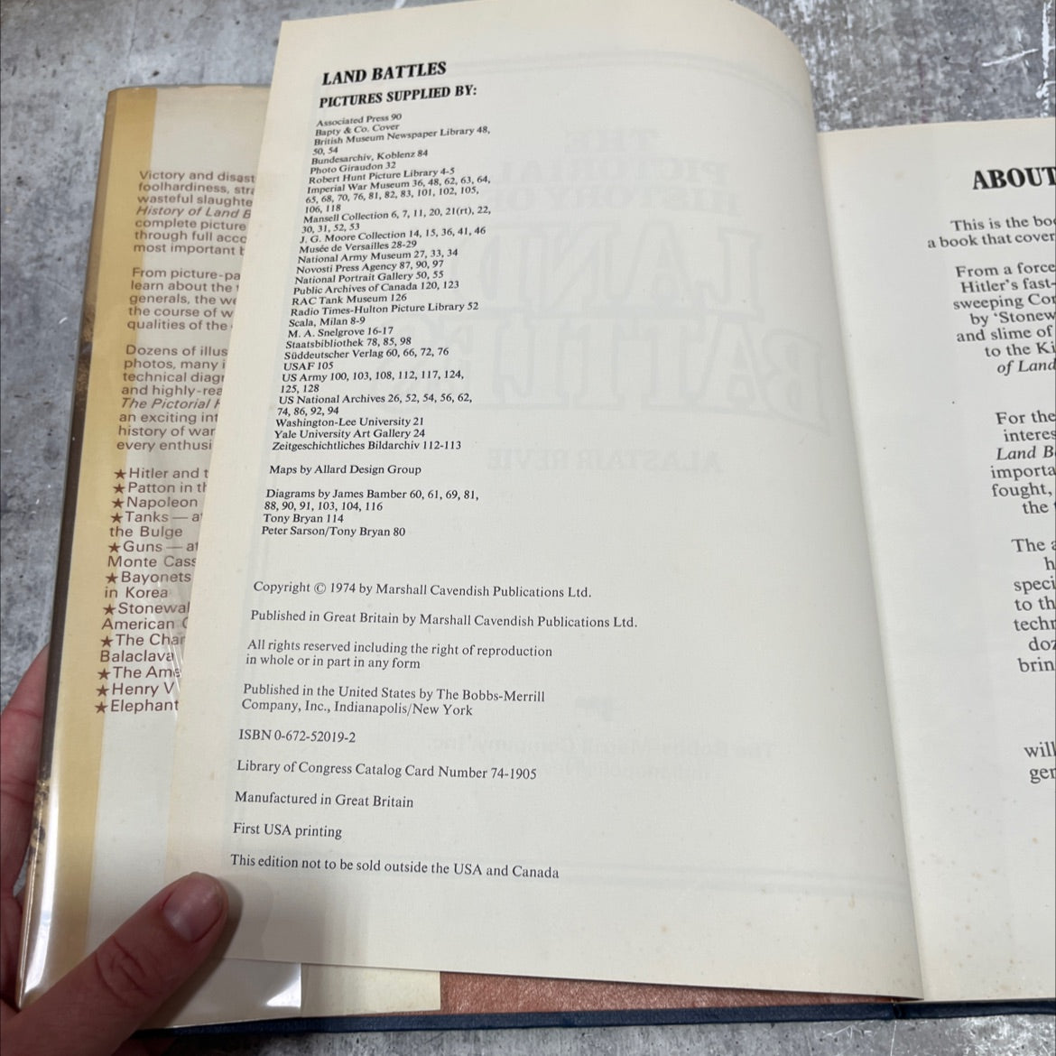 the pictorial history of land battles book, by alastair revie, 1974 Hardcover image 3