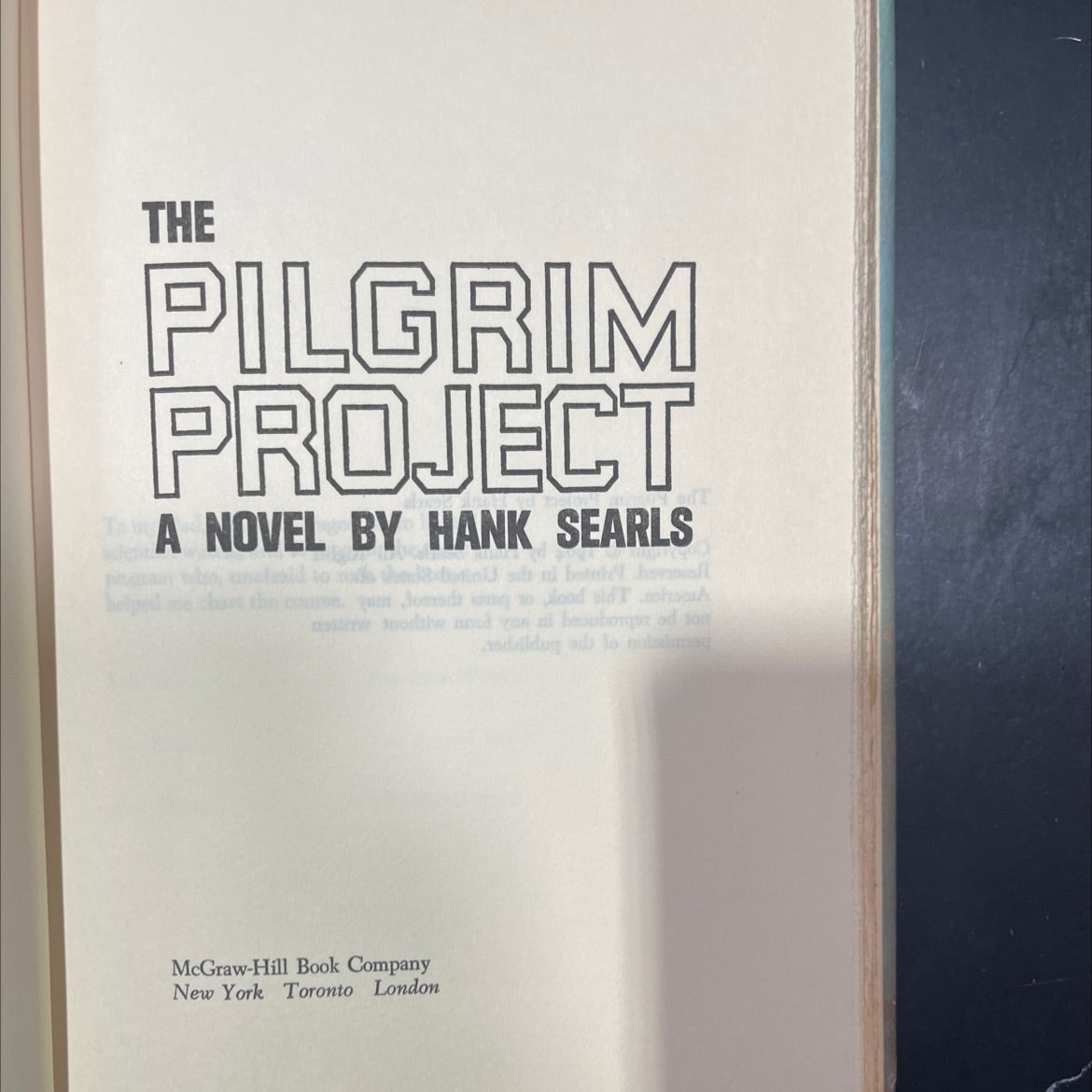 the pilgrim project book, by hank searls, 1964 Hardcover image 2