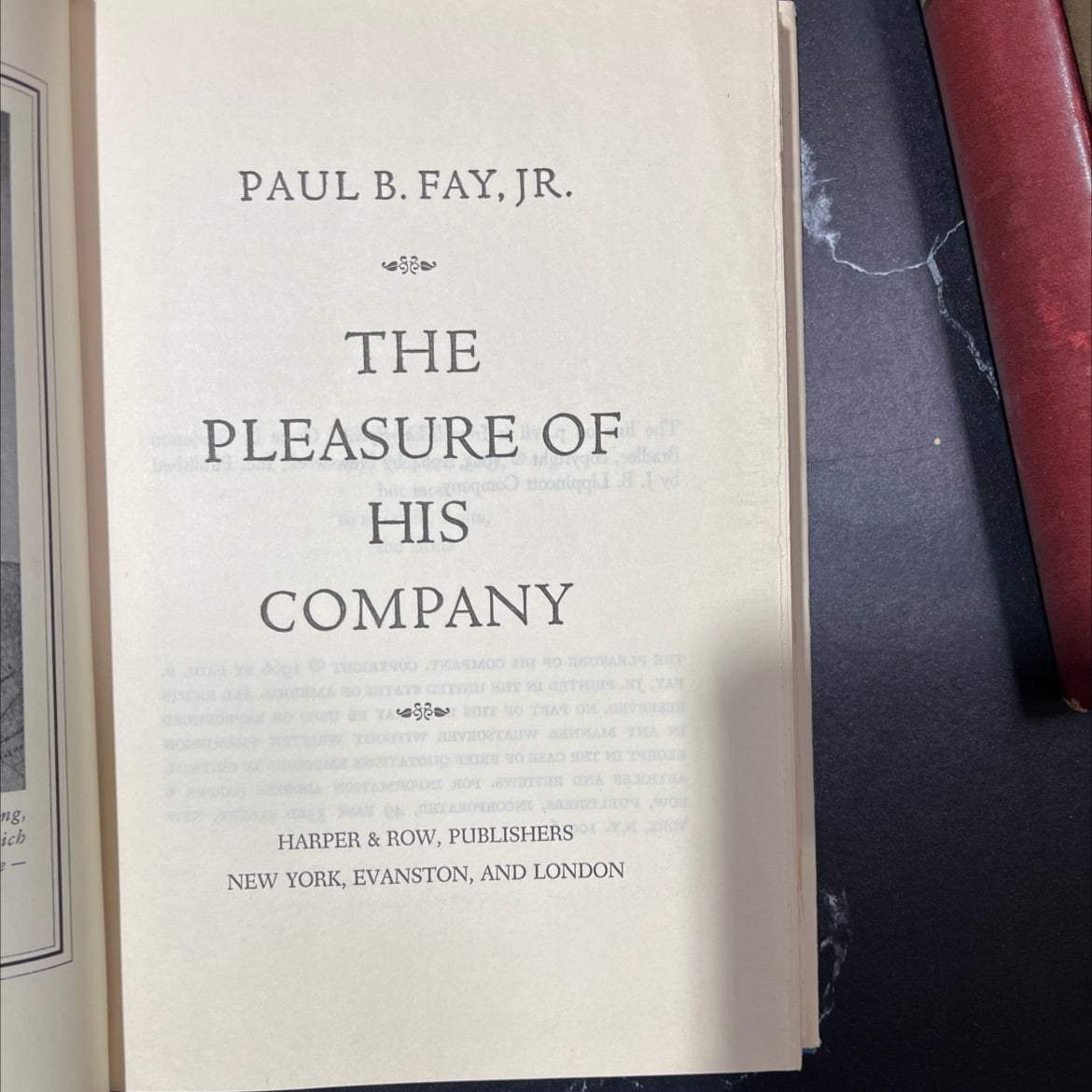 the pleasure of his company book, by paul b. fay, jr., 1966 Hardcover, Vintage image 2