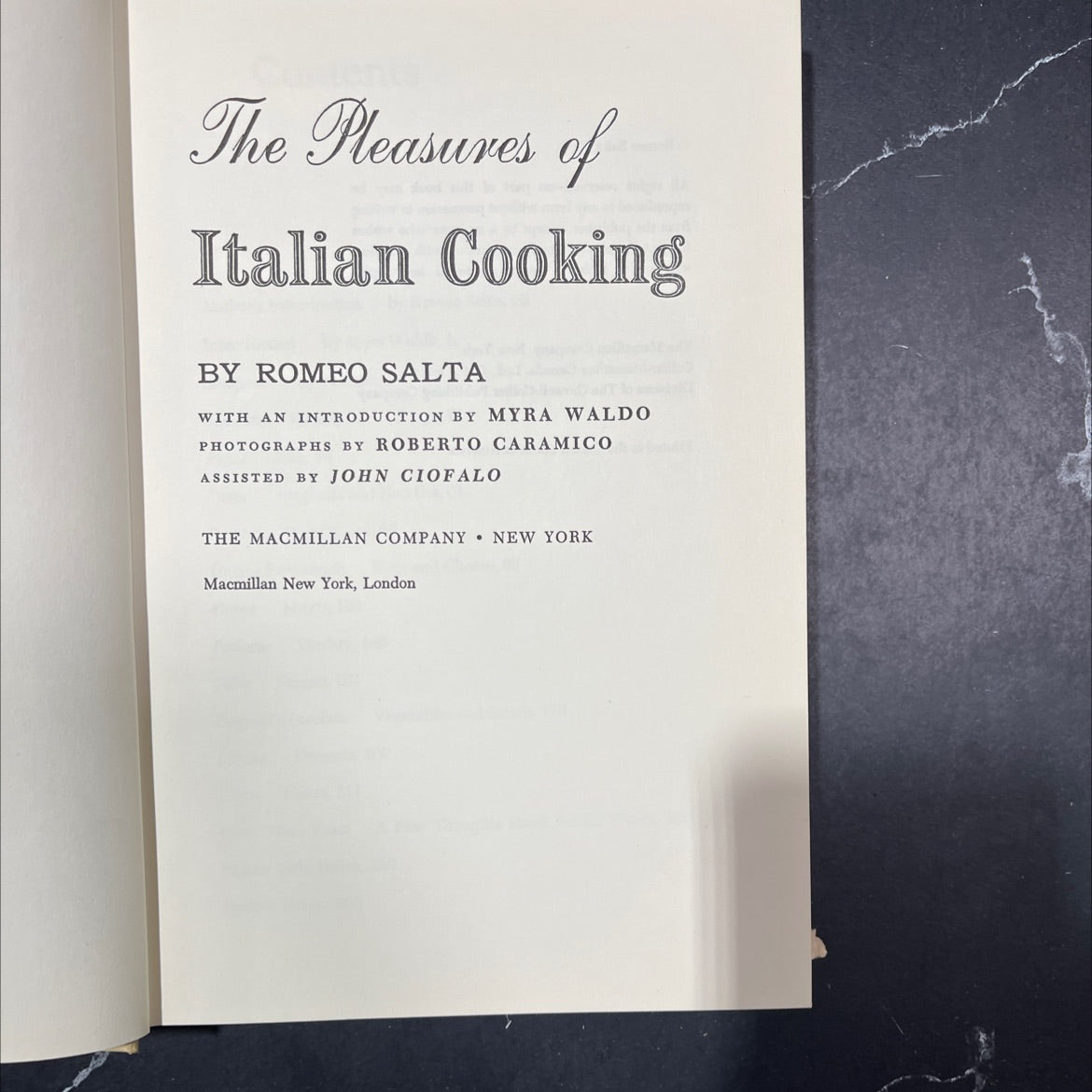 the pleasures of italian cooking book, by romeo salta, 1962 Hardcover image 2
