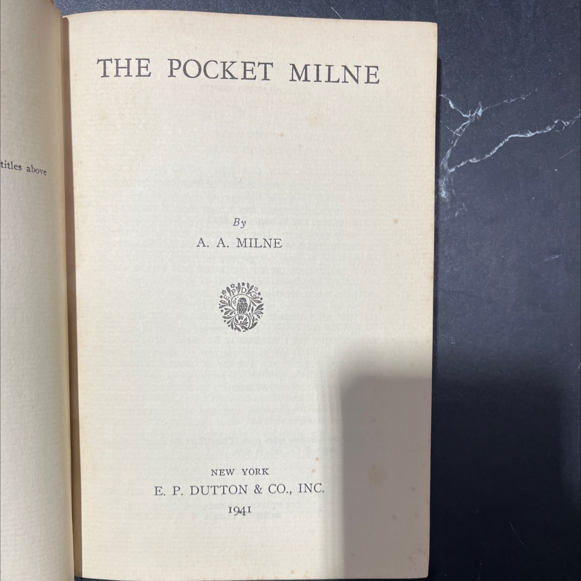 the pocket milne book, by a. a. milne, 1941 Hardcover image 2
