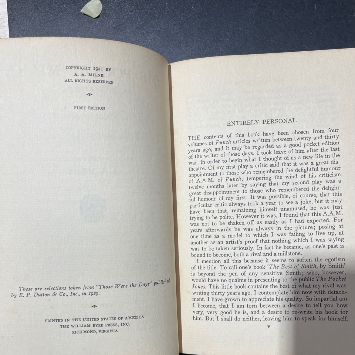 the pocket milne book, by a. a. milne, 1941 Hardcover image 3