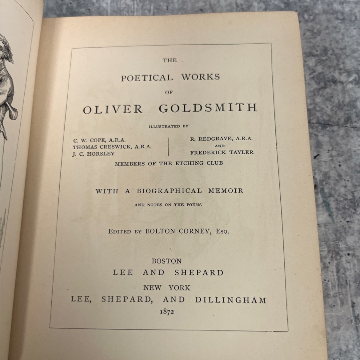 the poetical works of oliver goldsmith book, by Oliver Goldsmith, 1872 Hardcover image 3