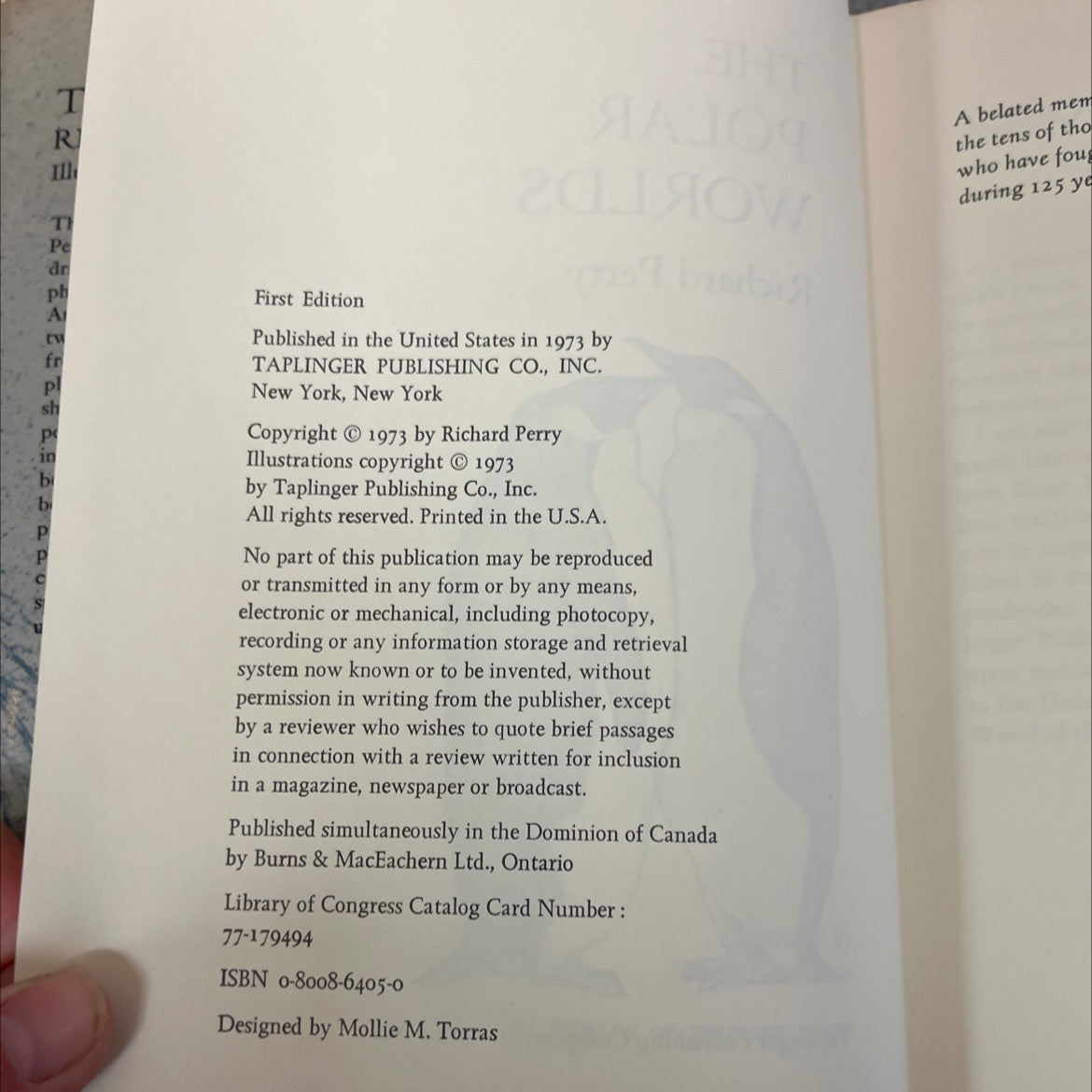 the polar worlds book, by Richard Perry, 1973 Hardcover image 3