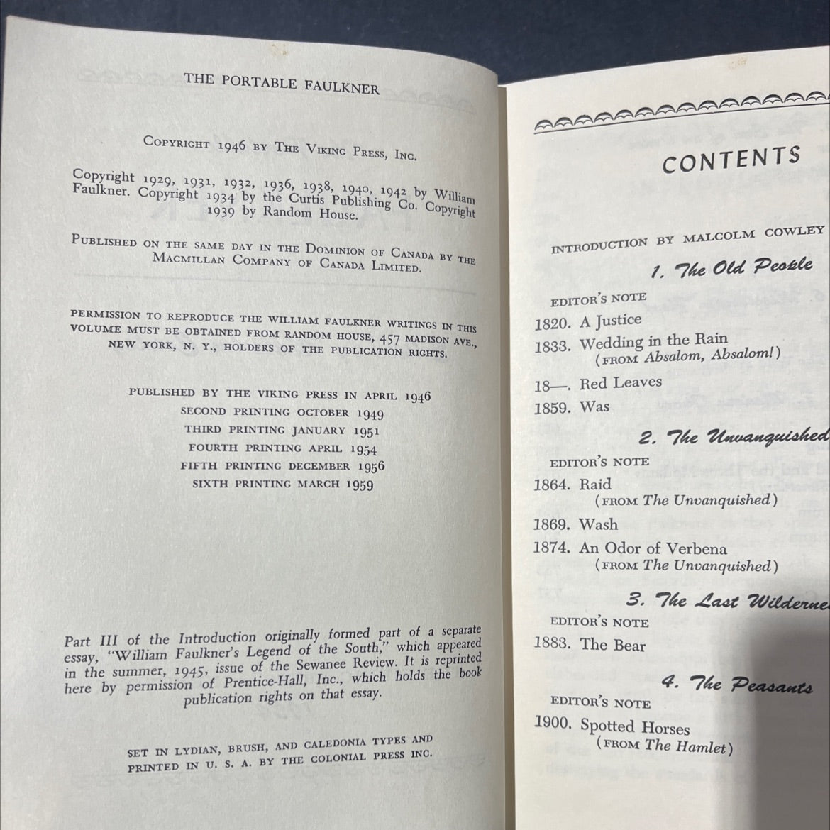 the portable faulkner book, by william faulkner, 1954 Hardcover image 3