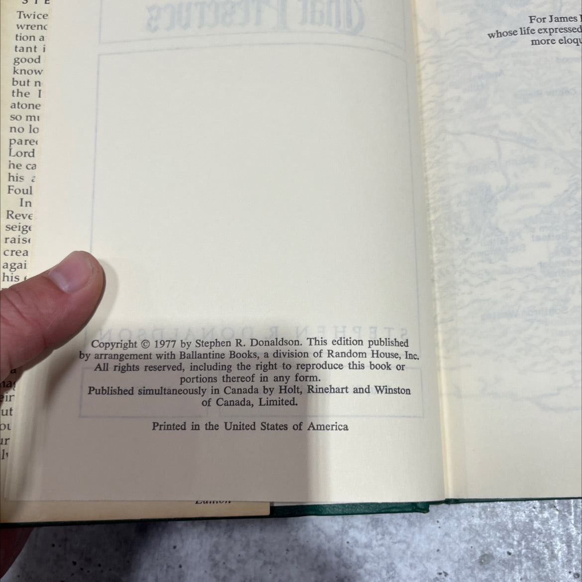 the power that preserves book, by stephen r. donaldson, 1977 Hardcover image 3