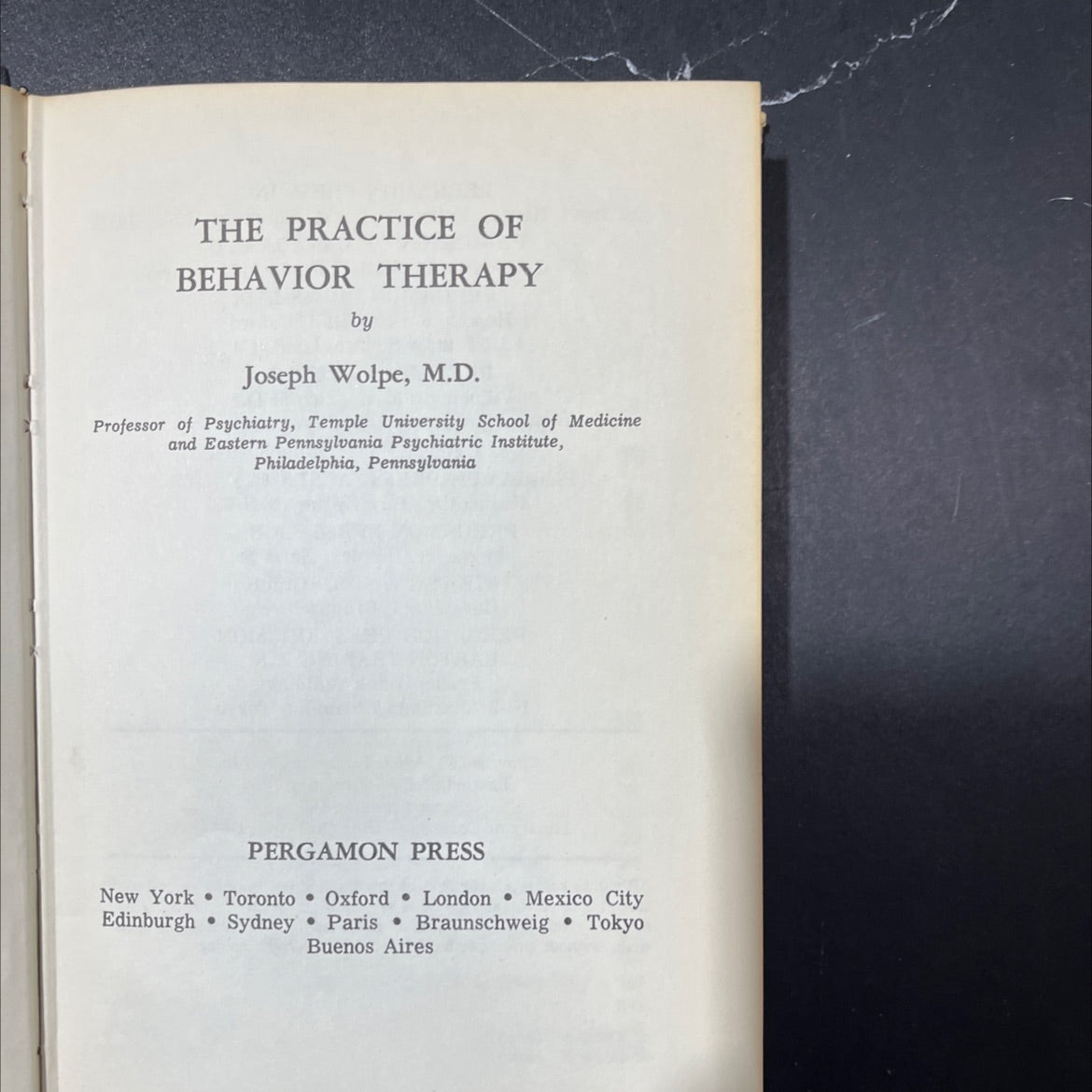 the practice of behavior therapy book, by joseph wolpe, 1970 Hardcover image 2