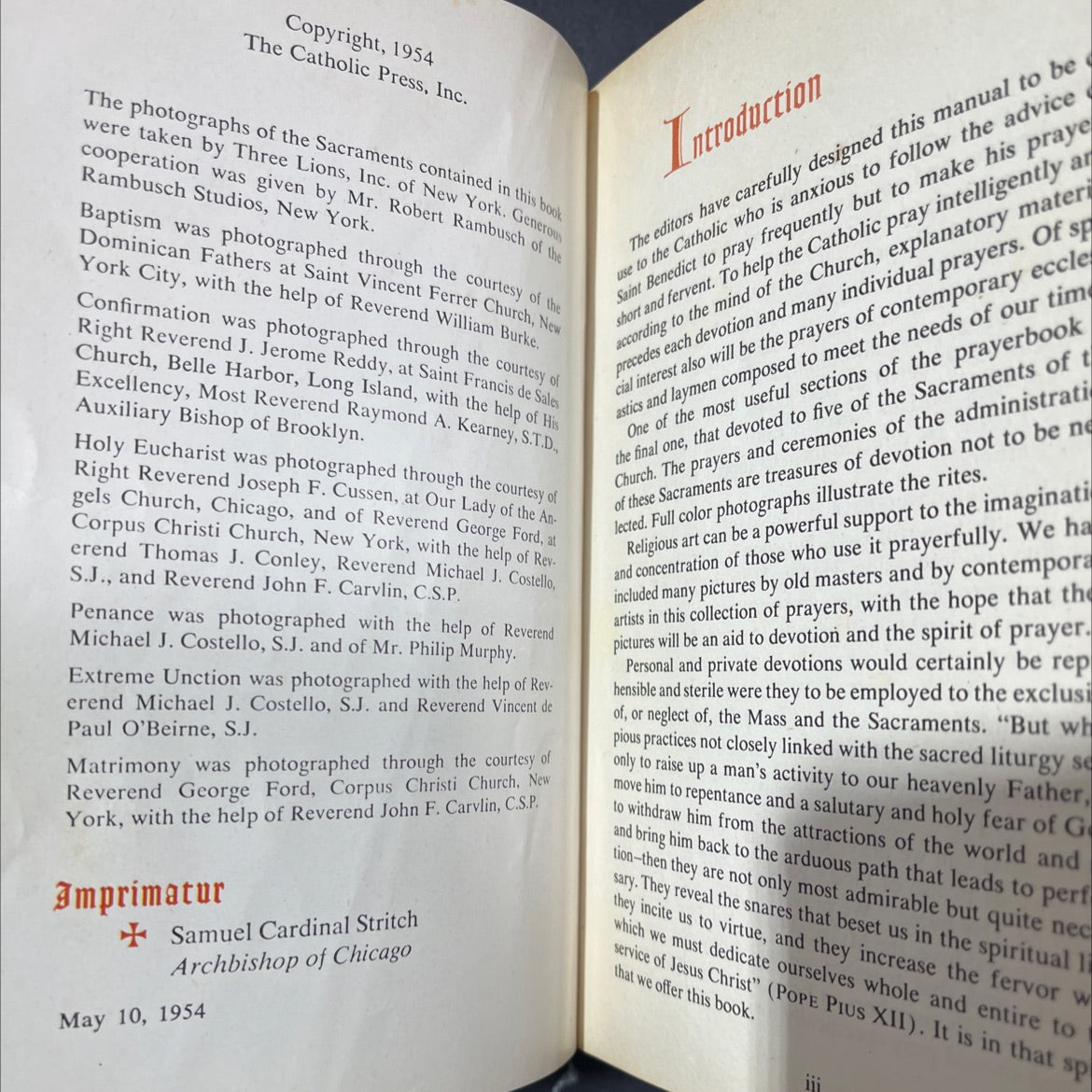 the prayer book book, by reverend john p. o'connell, m. a., s. t. d. and jex martin, m. a., 1954 Hardcover image 3