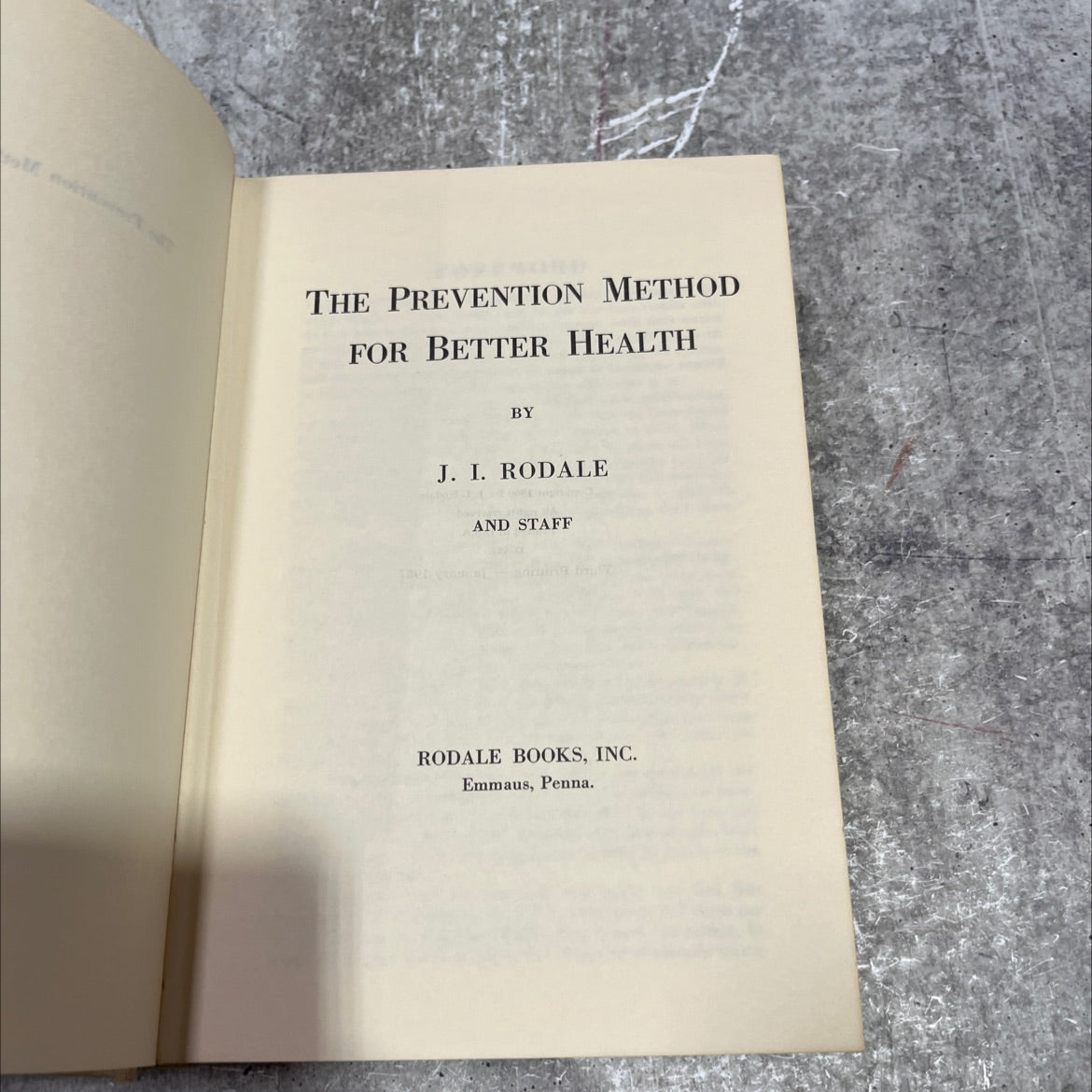 the prevention method for better health book, by j. i. rodale and staff, 1967 Hardcover image 2