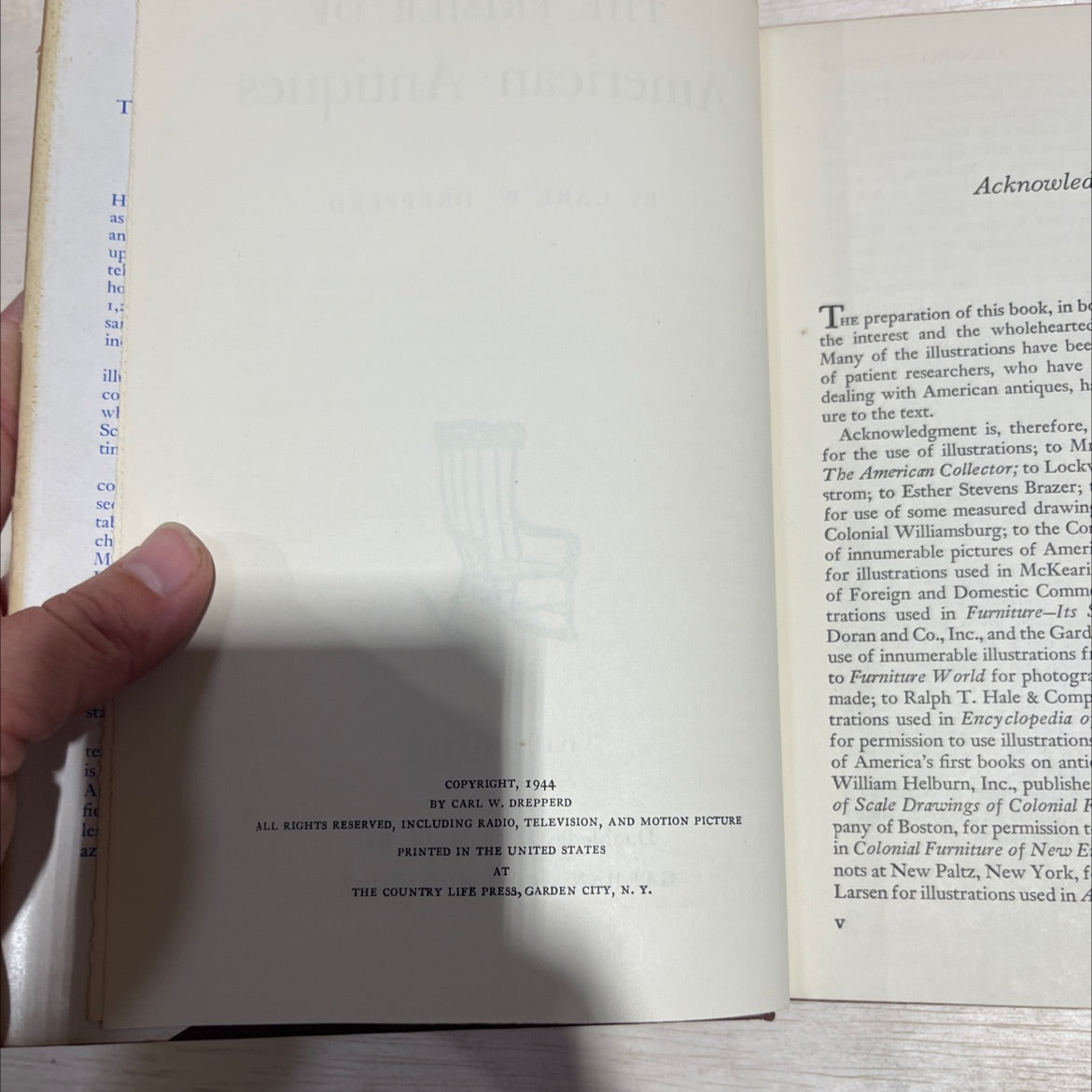 the primer of american antiques book, by carl w drepperd, 1944 Hardcover image 3