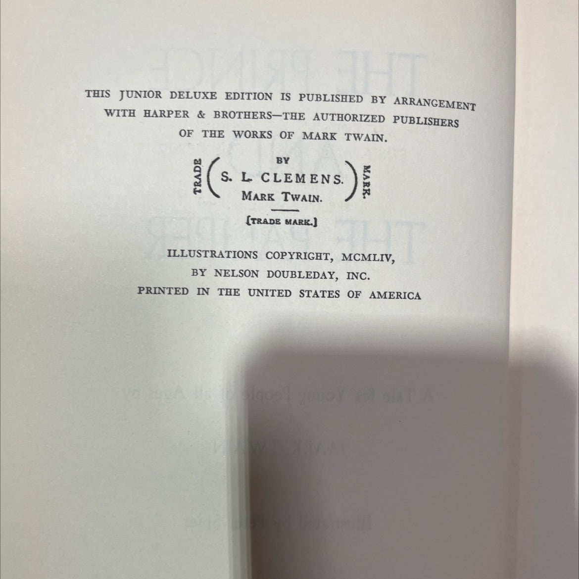 the prince and the pauper a tale for young people of all ages book, by mark twain, 1954 Hardcover image 3