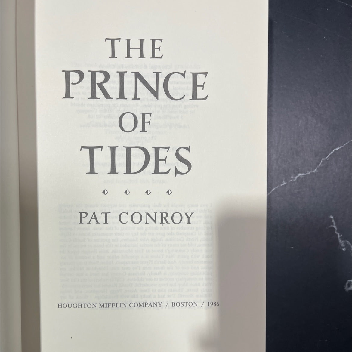 SIGNED the prince of tides book, by Pat Conroy, 1986 Hardcover, First Edition image 2