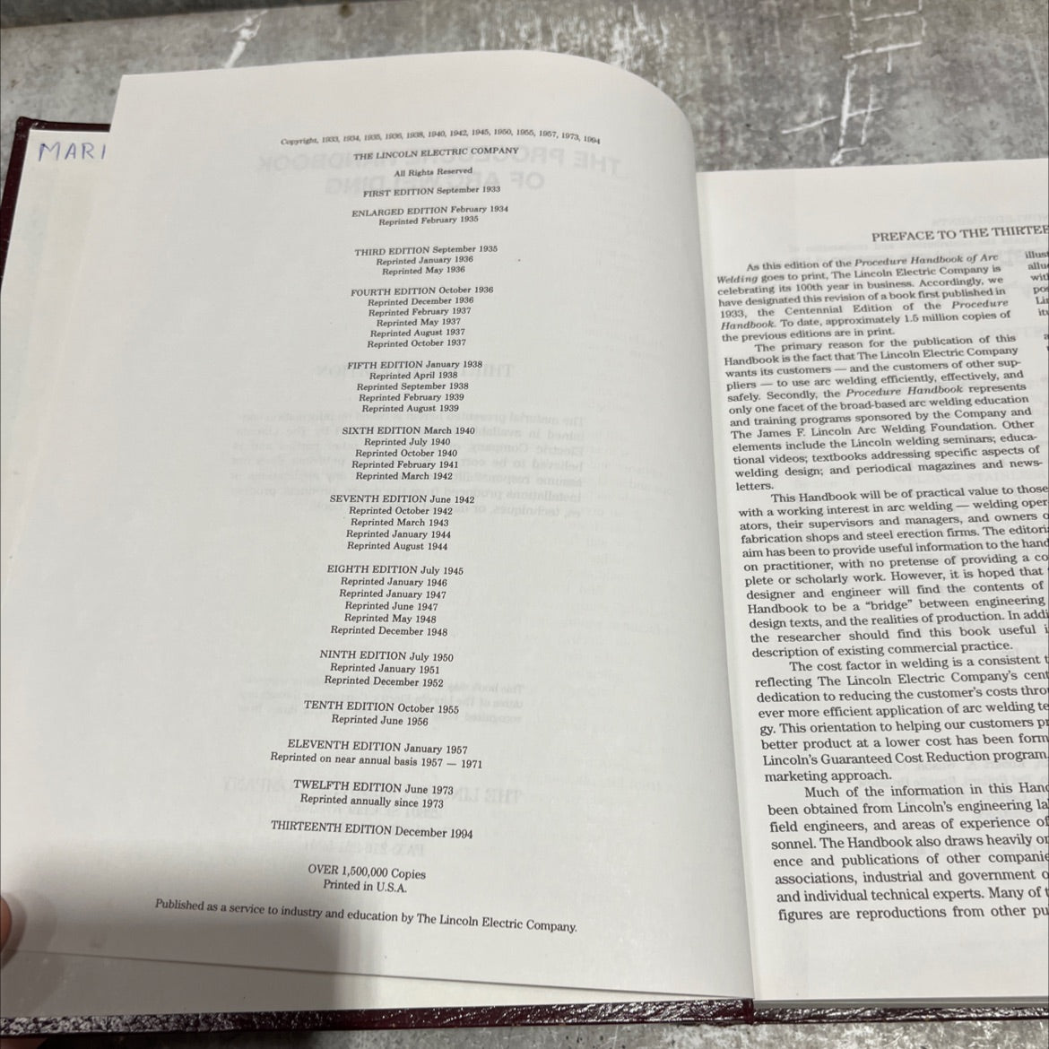 the procedure handbook of arc welding thirteenth edition book, by the lincoln electric company, 1994 Hardcover image 3