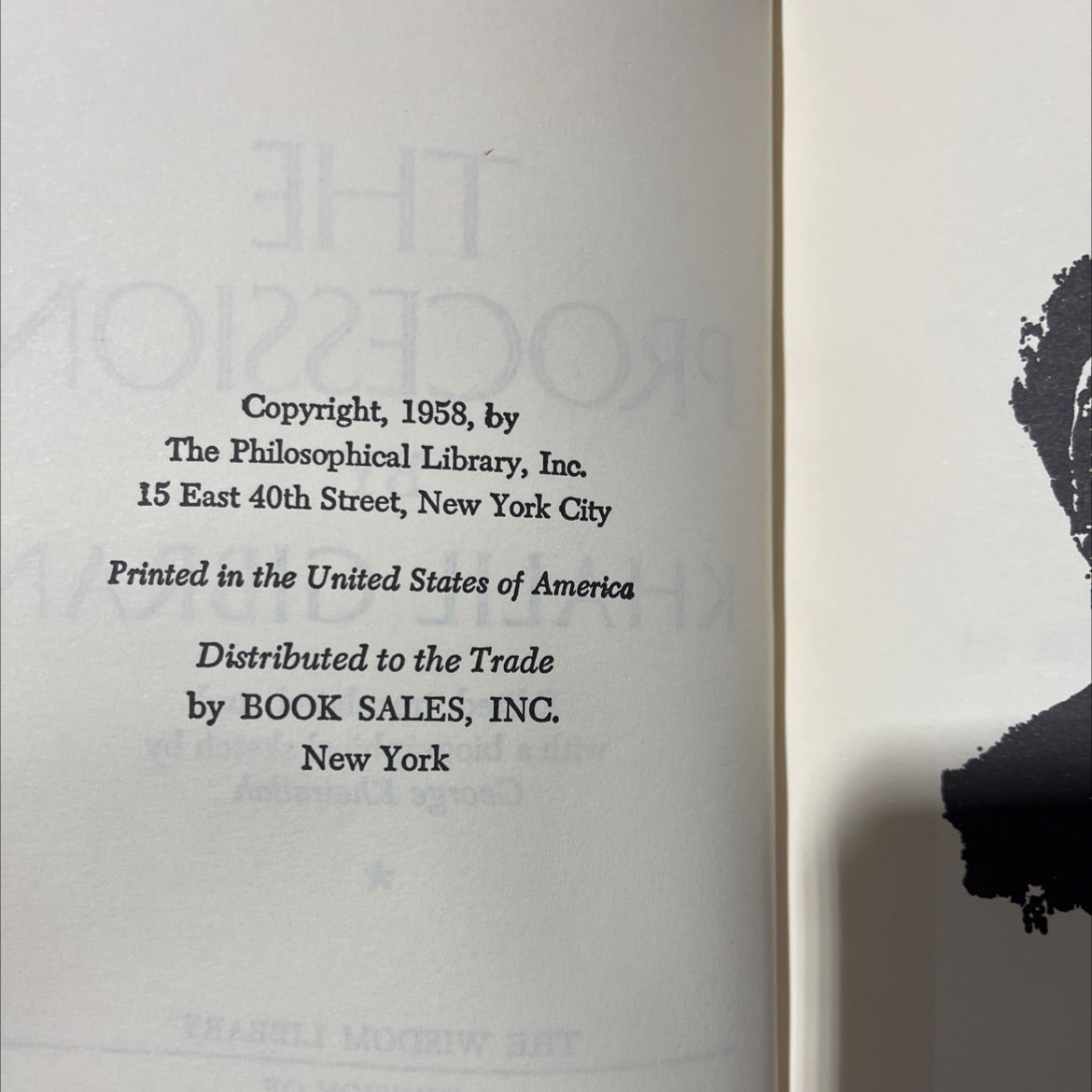 the procession book, by khalil gibran, 1958 Leather image 3