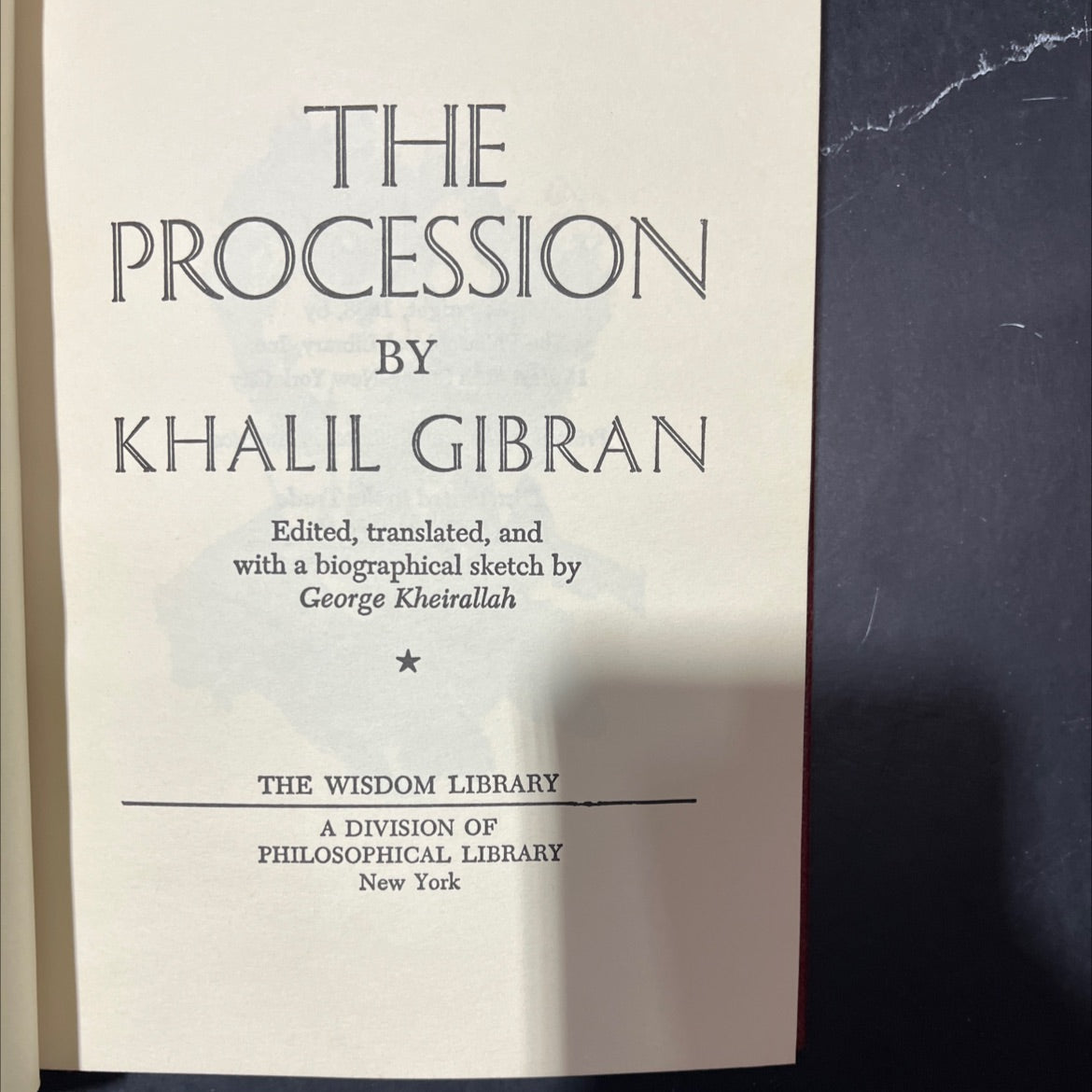 the procession book, by khalil gibran, 1958 Leather image 2