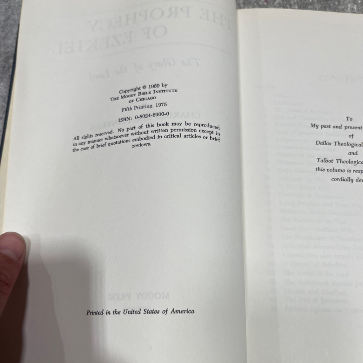 the prophecy of ezekiel the glory of the lord book, by charles lee feinberg, 1975 Hardcover image 3