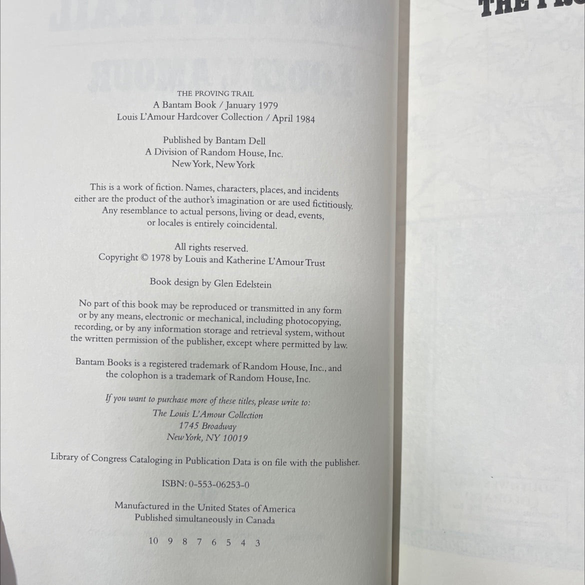 the proving trail book, by louis l'amour, 1984 Leather image 3