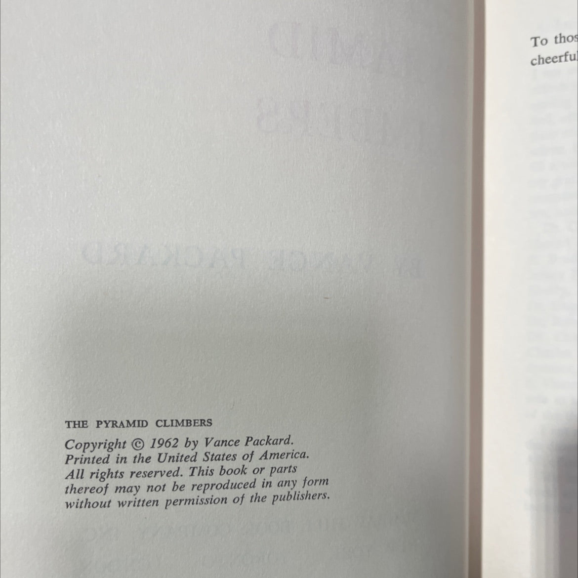 the pyramid climbers book, by Vance Packard, 1962 Hardcover image 3