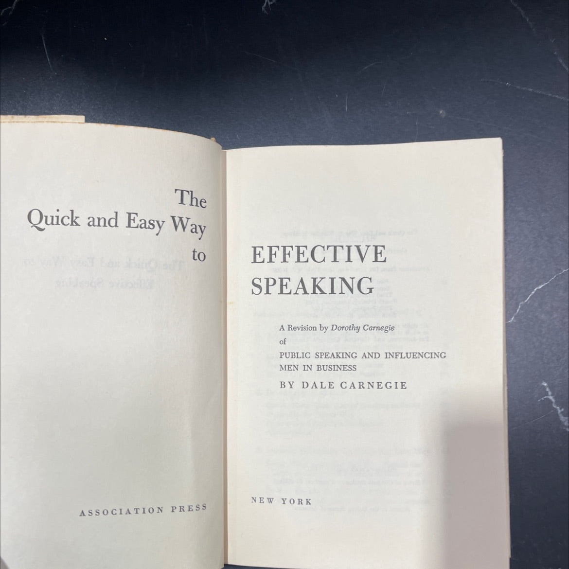 the quick and easy way to effective speaking book, by dorothy carnegie, 1966 Hardcover image 2