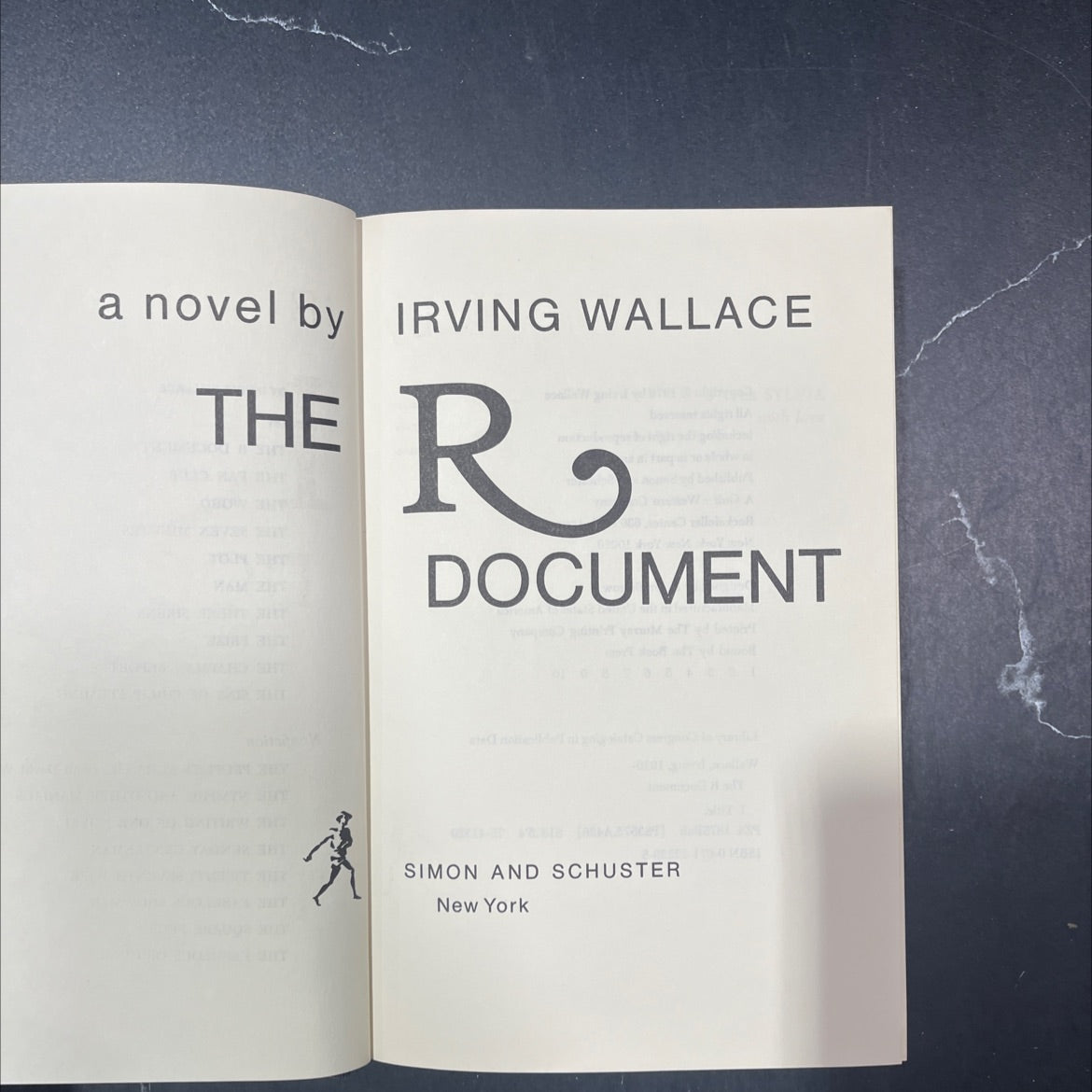 the r document book, by irving wallace, 1976 Hardcover image 2