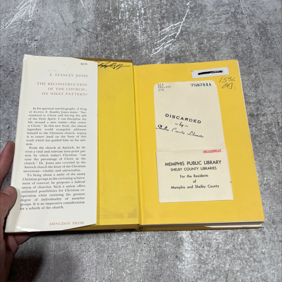 the reconstruction of the church- on what pattern? book, by e. stanley jones, 1970 Hardcover image 4