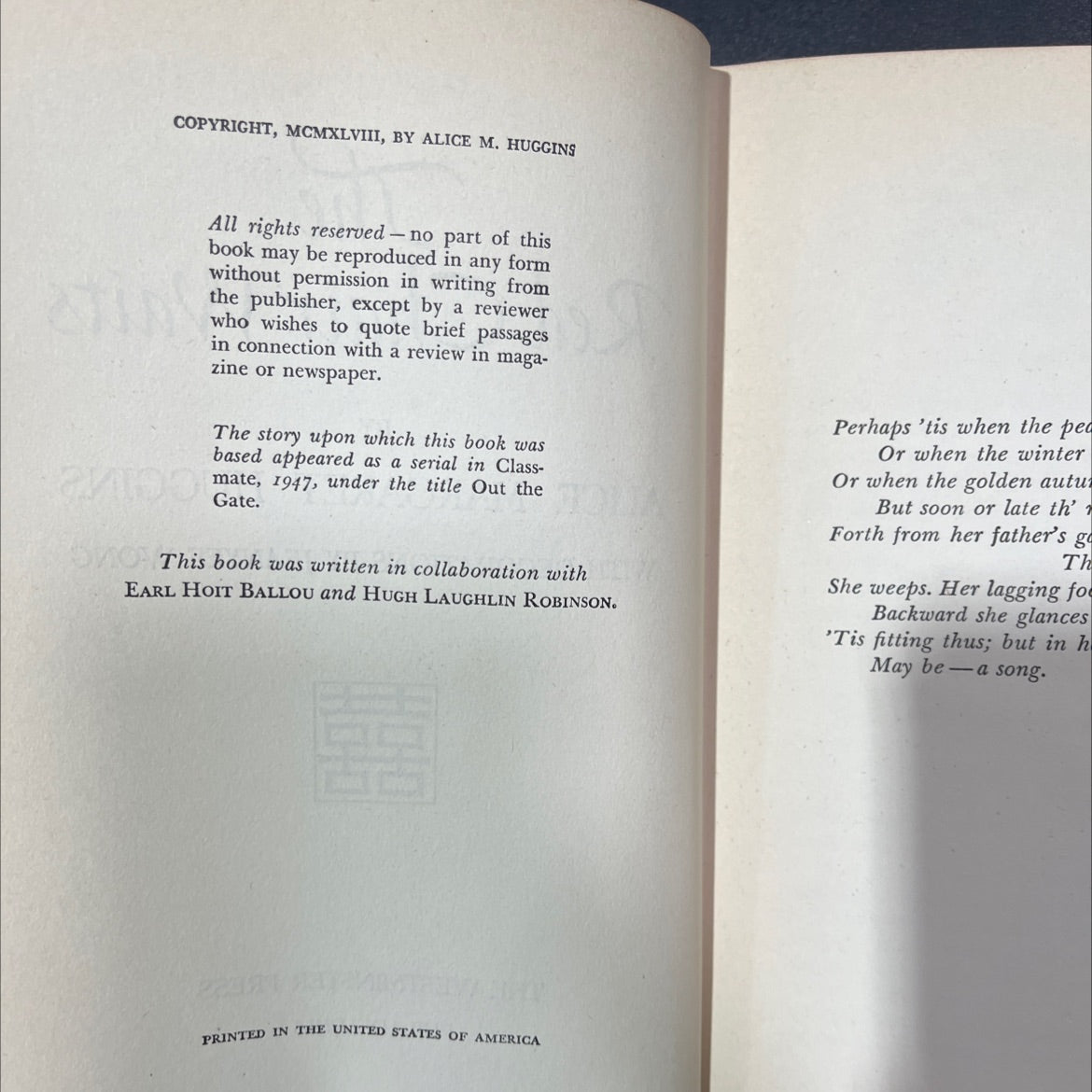 the red chair waits book, by alice margaret huggins, 1948 Hardcover, Vintage, Heavily Used image 3