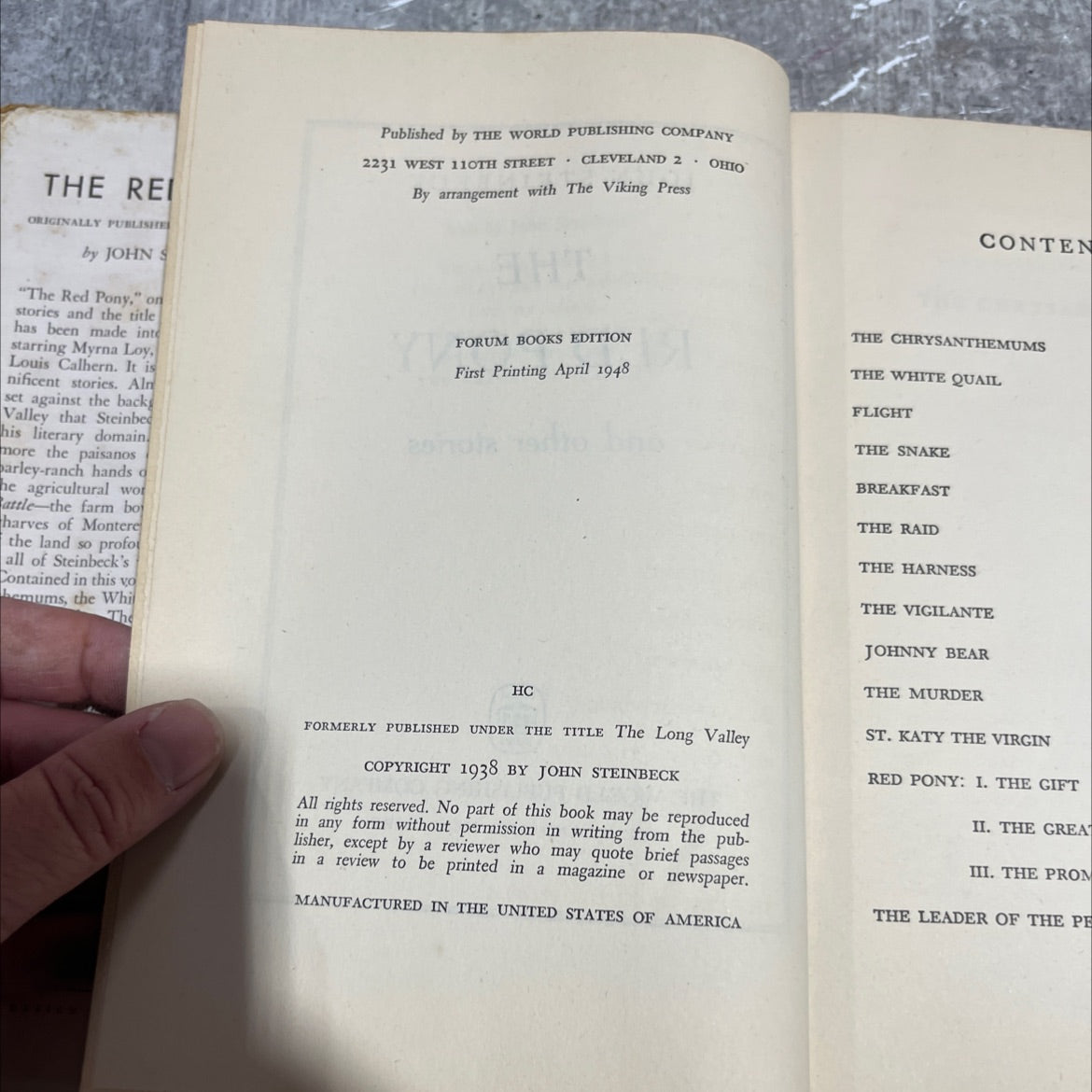 the red pony and other stories book, by john steinbeck, 1948 Hardcover image 3