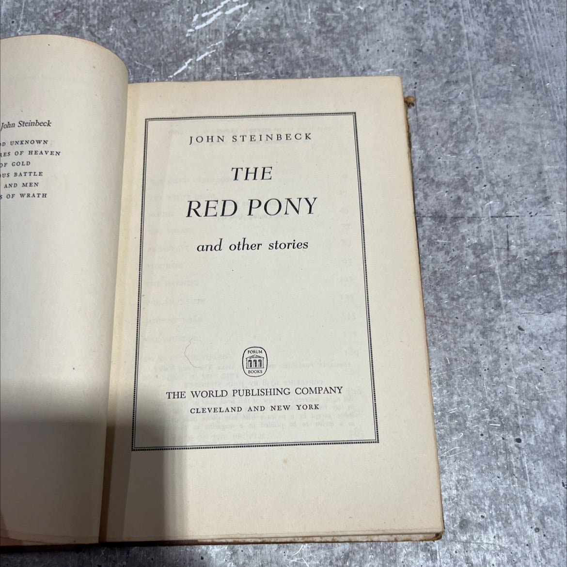 the red pony and other stories book, by john steinbeck, 1948 Hardcover image 2