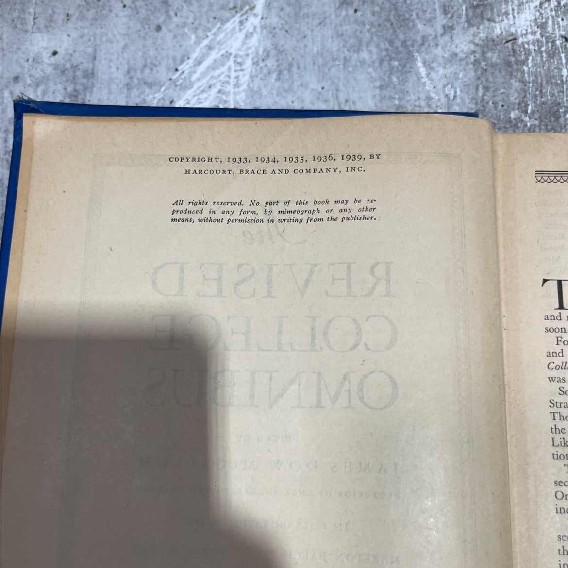 the revised college omnibus book, by james dow mccallum, 1939 Hardcover image 3