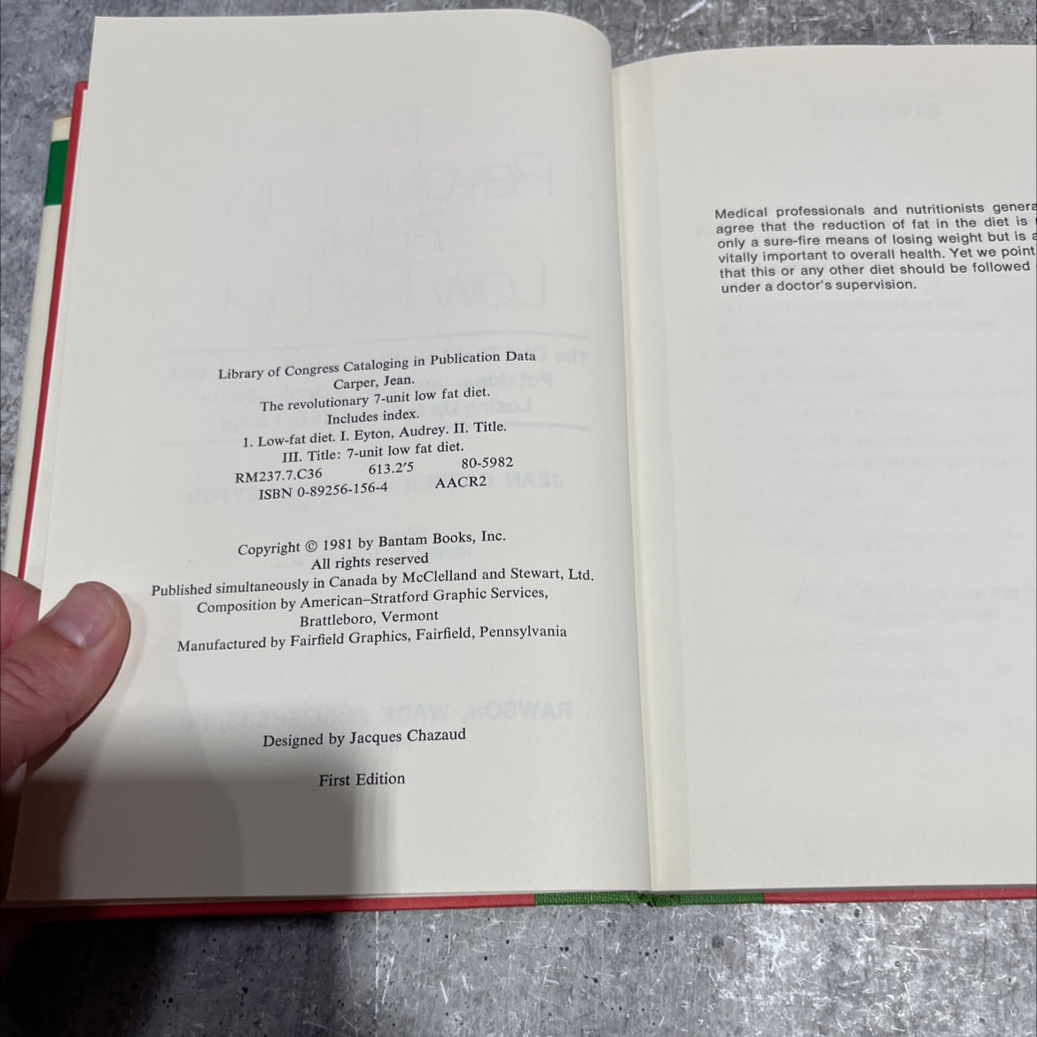 the revolutionary 7-unit low fat diet book, by jean carper, audrey eyton, 1981 Hardcover image 3